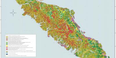 Carte de la géologie de l'île de vancouver