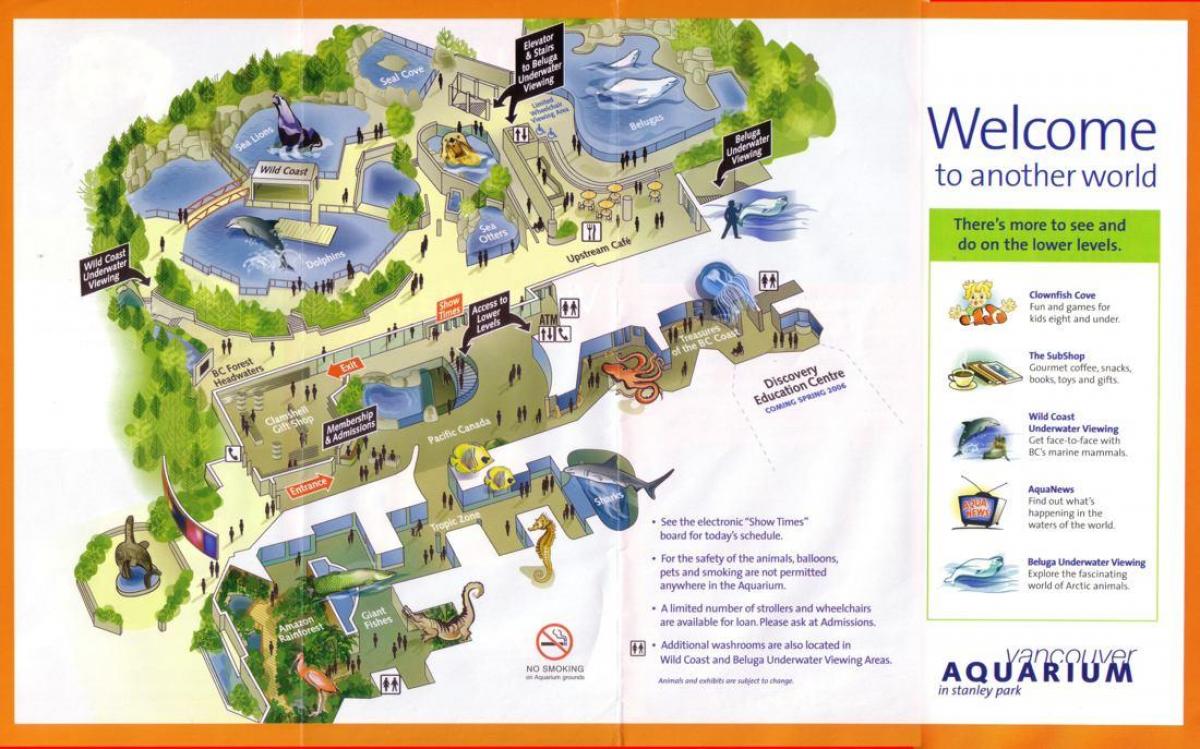 Carte de l'aquarium de vancouver