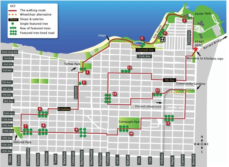 Carte de kitsilano, à vancouver