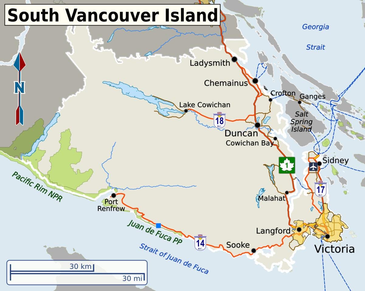 vancouver-sud de la carte