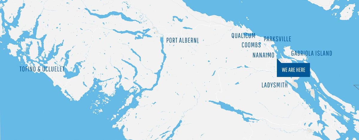Carte des combes de l'île de vancouver 