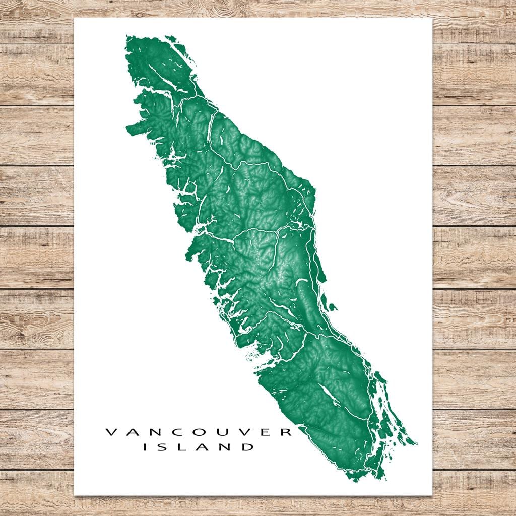 Carte de l'île de vancouver art