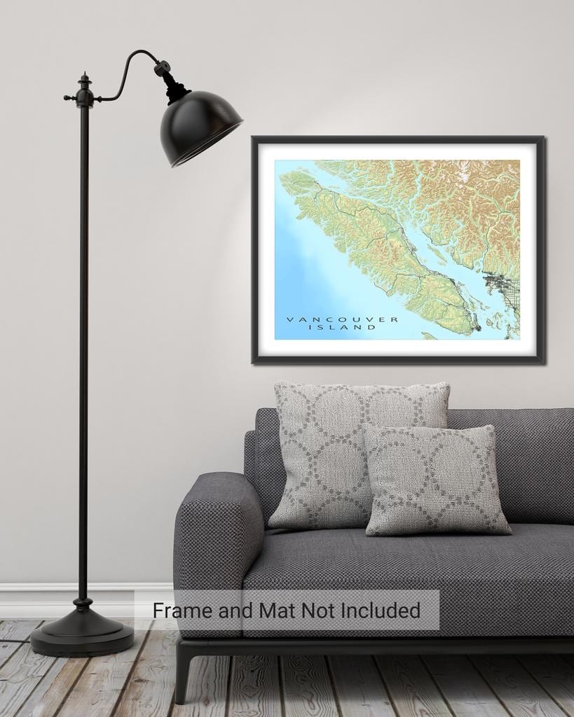 Carte de l'île de vancouver mur