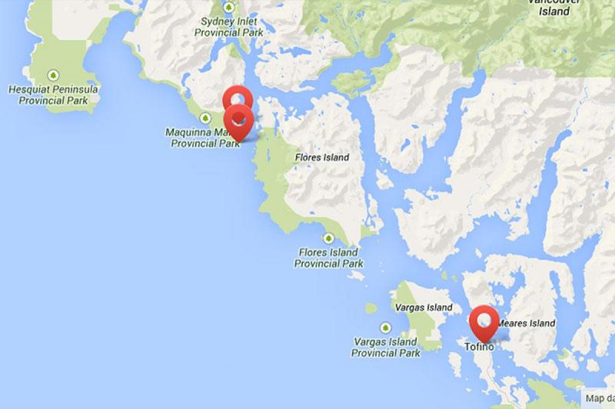 Carte de l'île de vancouver hot springs