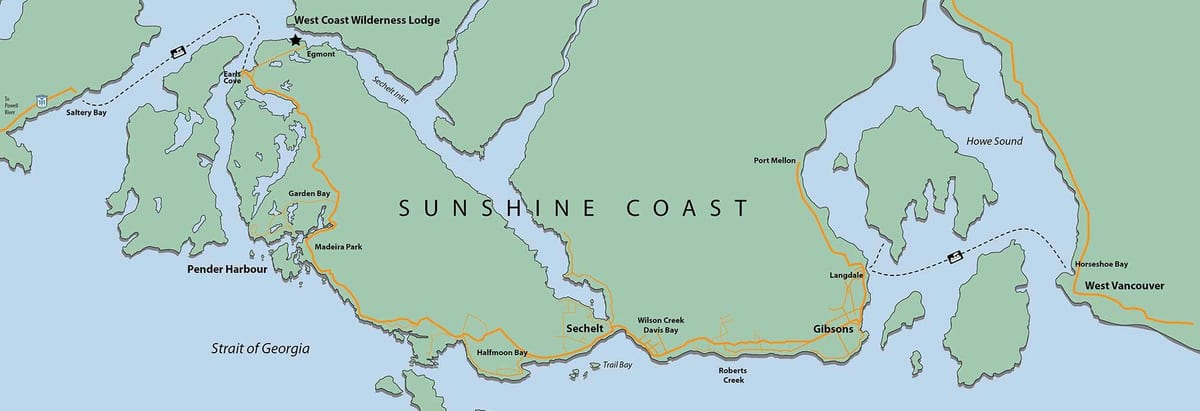 la côte ouest de l'île de vancouver carte