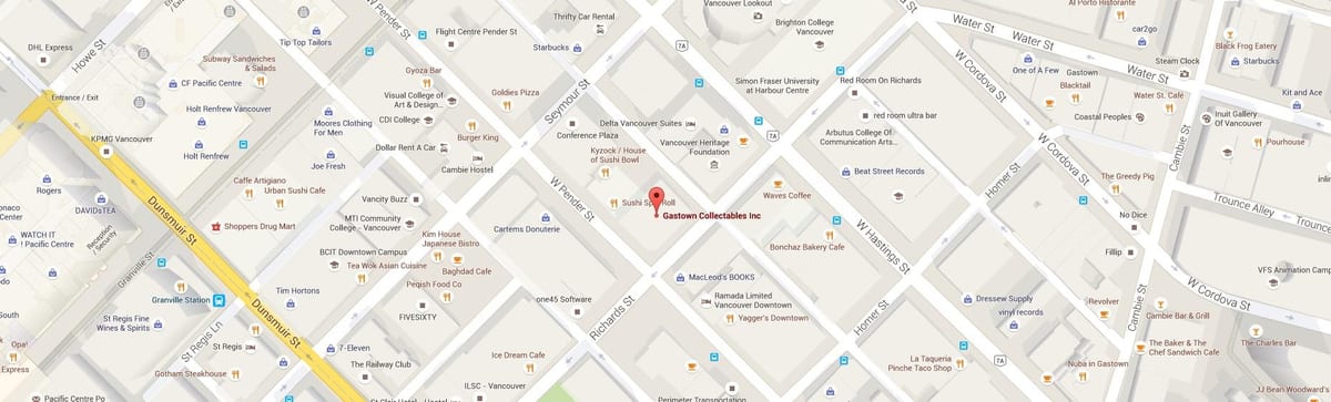 carte de gastown à vancouver bc