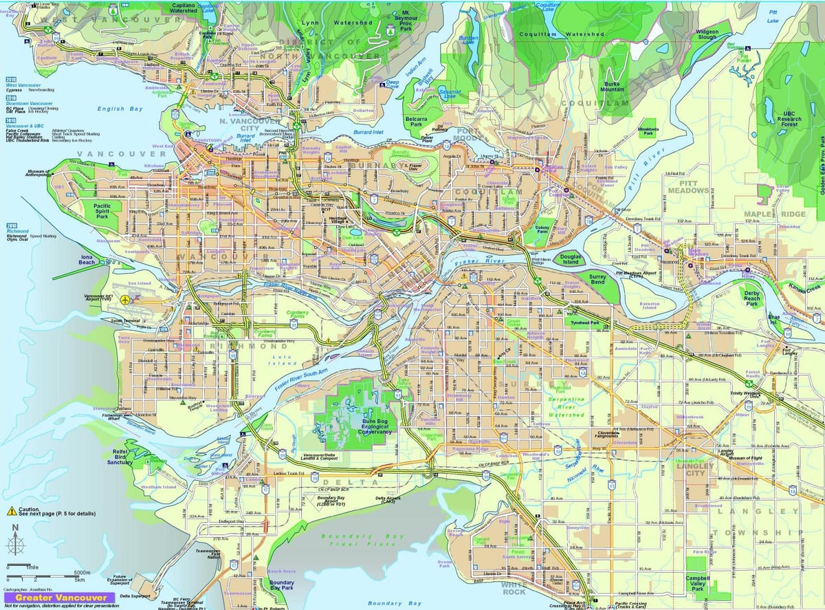 Carte du grand vancouver