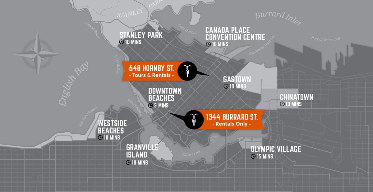 Carte de cycle et le guide de l'île de vancouver