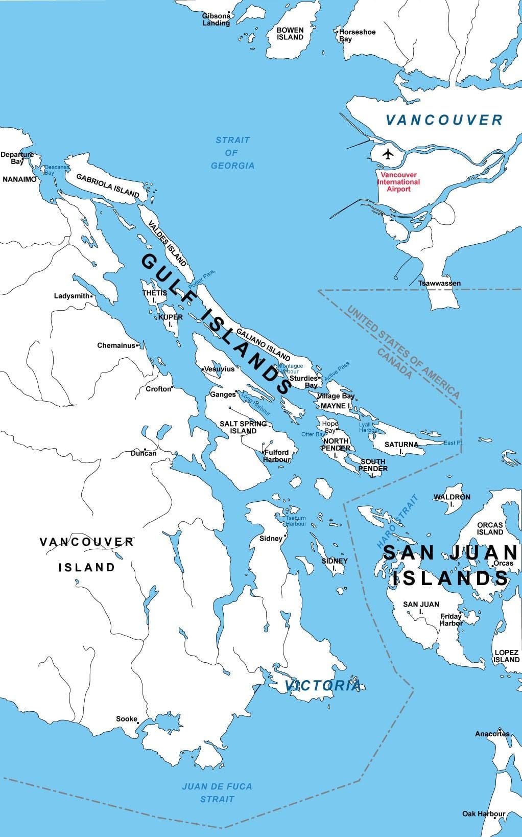 Carte du nord des îles-gulf 