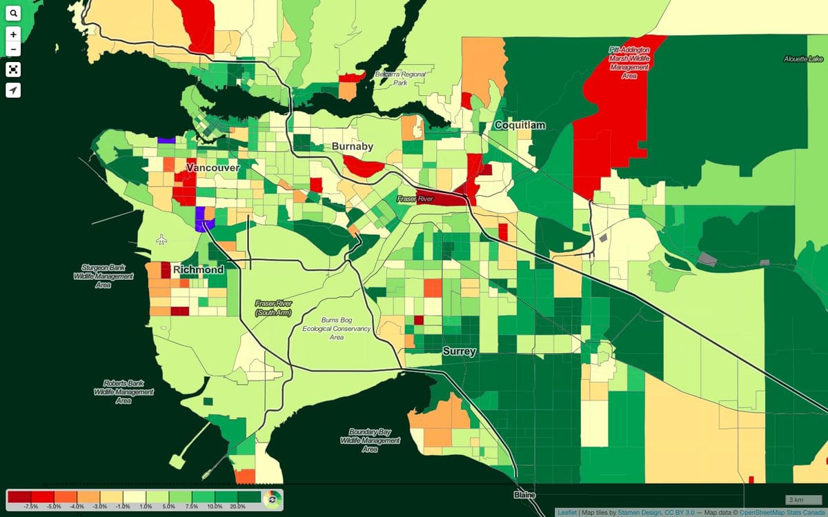 Carte de vancouver de la démographie