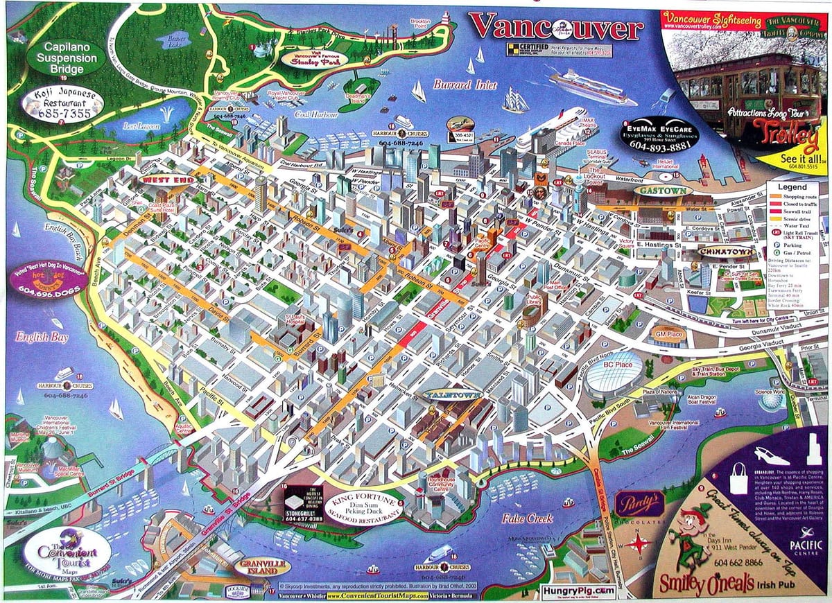 la carte de vancouver, bc canada