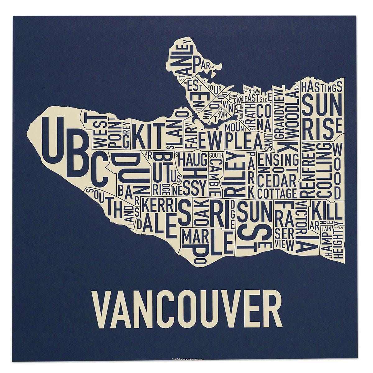 Carte de vancouver impression