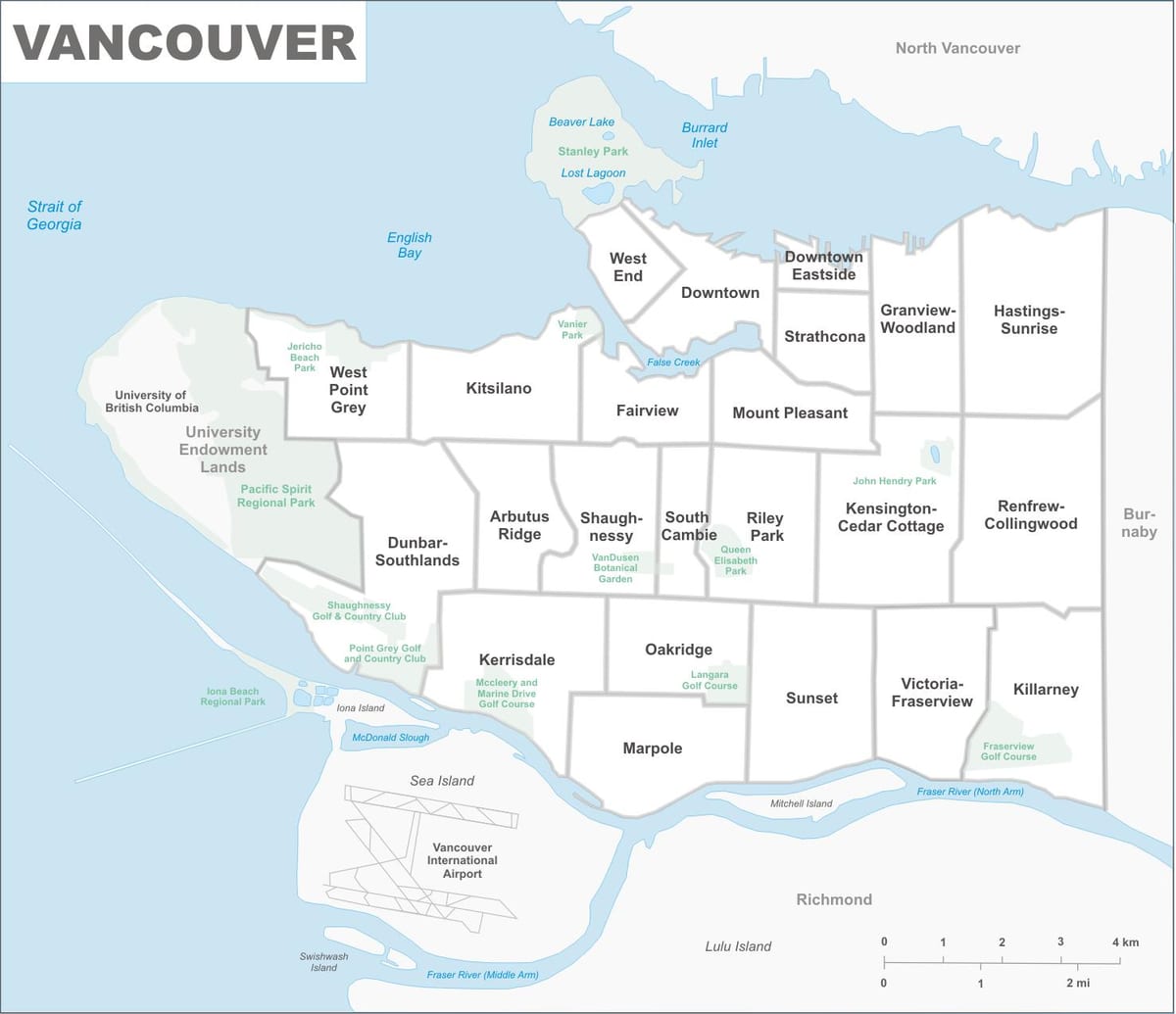 Carte de vancouver propriété