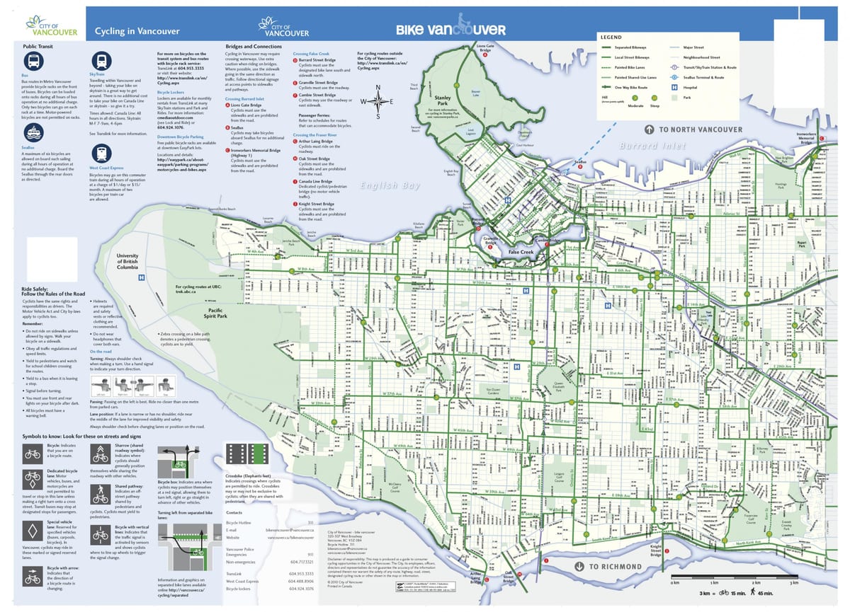 vancouver voie cyclable carte