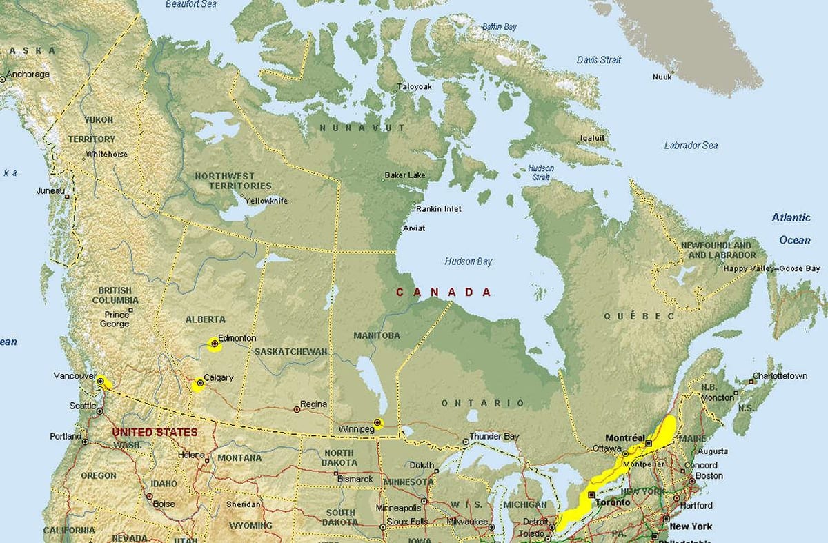 La carte de vancouver, passage de la frontière