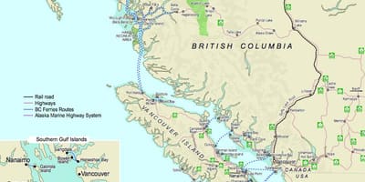Les Ferries de vancouver à vancouver carte de l'île