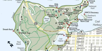 La carte de bois de la ville de l'arche de stanley park
