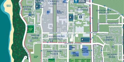 Ubc vancouver carte du campus