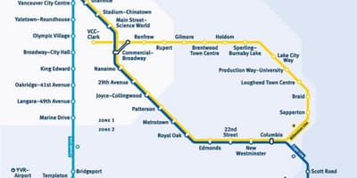 Carte de la ligne de métro aérien