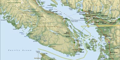 Carte de la région de vancouver, bc