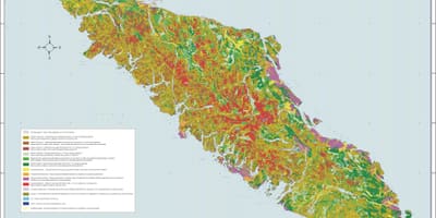 Carte de la géologie de l'île de vancouver