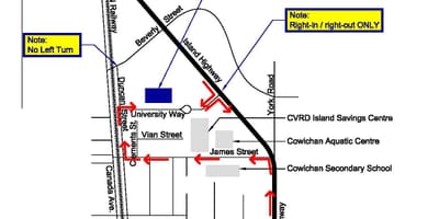 Carte de l'île de vancouver campus de l'université