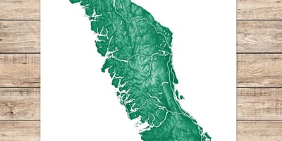 Carte de l'île de vancouver art
