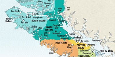 Carte de l'île de vancouver caves