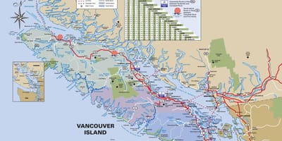 De l'île de Vancouver route map