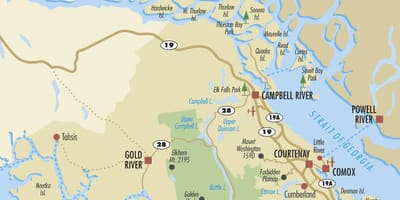 Campbell river, carte de l'île de vancouver