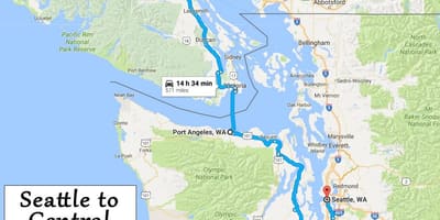 Carte de l'île de vancouver voyage sur la route
