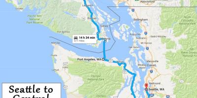 De l'île de Vancouver carte des distances de conduite