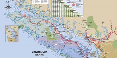 De l'île de Vancouver route map