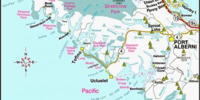 Carte de la côte ouest du canada
