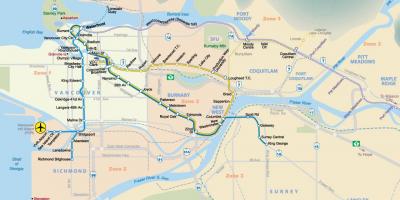 Carte de métro de la région de vancouver