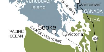 Carte de sooke de l'île de vancouver