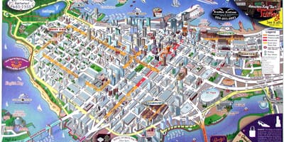 La carte de vancouver, bc canada