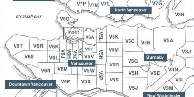 De l'île de Vancouver code postal de la carte