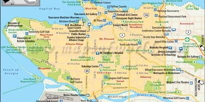 Carte de vancouver points d'intérêt