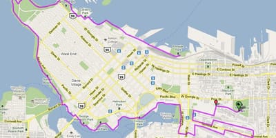La ville de vancouver carte vélo